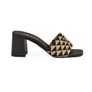 Prada Stilren Sandal med Gummisula Black, Dam