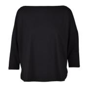 Wild Cashmere Mjuk Bomullsblandning T-shirt Black, Dam