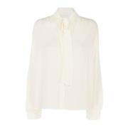 Pinko Dam Skjorta Crepe de Chine White, Dam