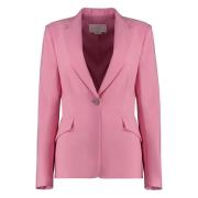 Genny Elegant Revers Krage Jacka Pink, Dam