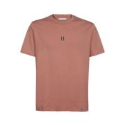 Les Deux Räfflad bomull T-shirt Pink, Herr