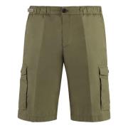 Paul & Shark Bomull Bermuda Shorts med Fickor Green, Herr