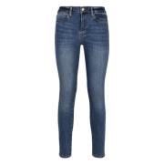 Frame Skinny Jeans med Kontrastfärgad Sömn Blue, Dam