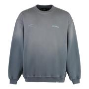 Represent Räfflad Bomull Crew-Neck Sweatshirt Gray, Herr