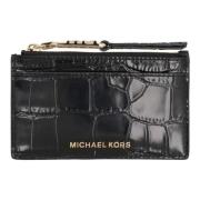 Michael Kors Croco-print kortfodral med myntfack Black, Dam