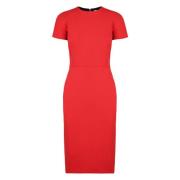 Victoria Beckham Elegant Sheath Klänning med Bakre Dragkedja Red, Dam