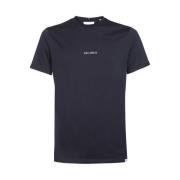 Les Deux Kontrasterande Logotyp Bomull T-Shirt Blue, Herr