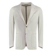 Canali Blazer i bomullsblandning med slagkrage Beige, Herr