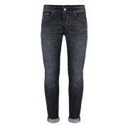 Dondup Stretch jeans i bomull med tvättad effekt Gray, Herr