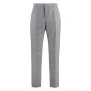 Hugo Boss Houndstooth Wool Trousers White, Herr