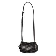 Paco Rabanne Läder Crossbody Väska med Justerbar Rem Black, Dam