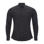 Dolce & Gabbana Slim Fit Bomullsstretch Skjorta Black, Herr