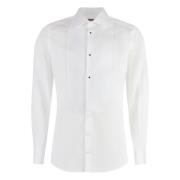 Dolce & Gabbana Guld Knapp Poplin Tuxedo Skjorta White, Herr