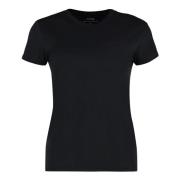 Vince Räfflad crew-neck bomull T-shirt Black, Dam