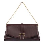 Salvatore Ferragamo Läder Crossbody-väska med Kedjehandtag Purple, Dam