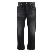 Isabel Marant Straight-leg jeans med bakre logomärke Black, Herr