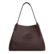 Etro Läder Tote med Metallförslutning Brown, Dam