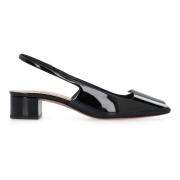 Aquazzura Blankt läder slingback pumps Black, Dam