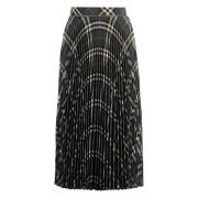 Burberry Wrap-around Veckad Kjol Multicolor, Dam