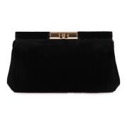 Dolce & Gabbana Sammet clutch med metallstängning Black, Dam