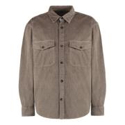 Gant Corduroy Skjorta med Framfickor Brown, Herr