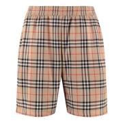 Burberry Rutiga Shorts med Meshfoder Beige, Herr