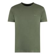 Gant Räfflad crew-neck bomull T-shirt Green, Herr