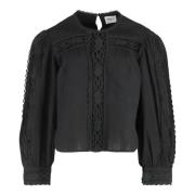 Isabel Marant Étoile Linneblus med spetsdetaljer Black, Dam