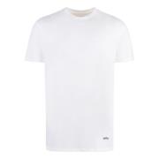 Jil Sander Räfflad bomull T-shirt White, Herr