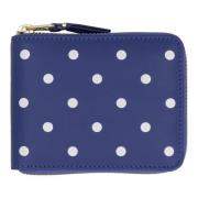 Comme des Garçons Läderplånbok med Polka-dot Mönster Blue, Herr