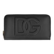 Dolce & Gabbana Läder dragkedja plånbok Black, Dam