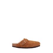 Birkenstock Shearling Läder Träskor Brown, Dam