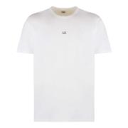 C.p. Company Bomull Logo T-shirt White, Herr