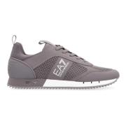 Emporio Armani EA7 Veganläder lågtoppsneakers Gray, Herr