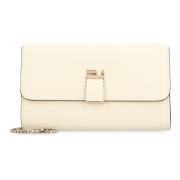 Valextra Läderclutch med Kedjestropp Beige, Dam