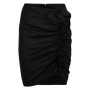 Nina Ricci Draped Wool Mini Skirt Black, Dam