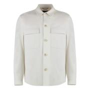 Hugo Boss Casual Overshirt med Fickor och Viskos White, Herr