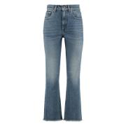 Golden Goose Broderad Patchad Cropped Jeans Blue, Dam