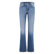 Maison Margiela Straight-leg jeans med kontrastsömn Blue, Herr