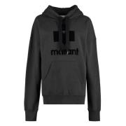 Isabel Marant Étoile Sammet Logo Hoodie Green, Dam