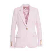 Elisabetta Franchi Rosa Blazer med Metalliska Detaljer Pink, Dam