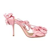 Magda Butrym Sidensandal med lädersula Pink, Dam