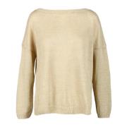 Max Mara Weekend Linne Weekend Stickad Topp Beige, Dam