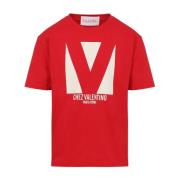 Valentino Röd T-shirt med stil 157 Red, Herr