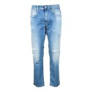 Replay Klassiska Denim Jeans med Elastanblandning Blue, Herr