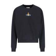 Vivienne Westwood Svart Logo Crewneck Tröja Black, Herr