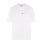 Maison Kitsuné Vit T-shirt med Maison Kitsuné Handwriting White, Herr