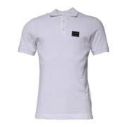 Dolce & Gabbana Vit Bomull Logo Polo T-shirt White, Herr