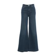 Closed Blå Wide-Leg Jeans Höga Midjan Chic Blue, Dam