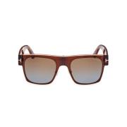 Tom Ford Brun Metallram Solglasögon Brown, Herr